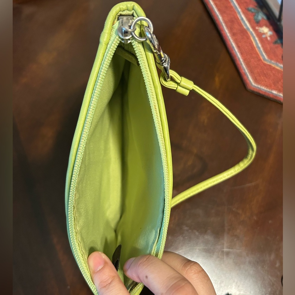 Coach Lime Green Leather Wristlet - Picture 5 of 5
